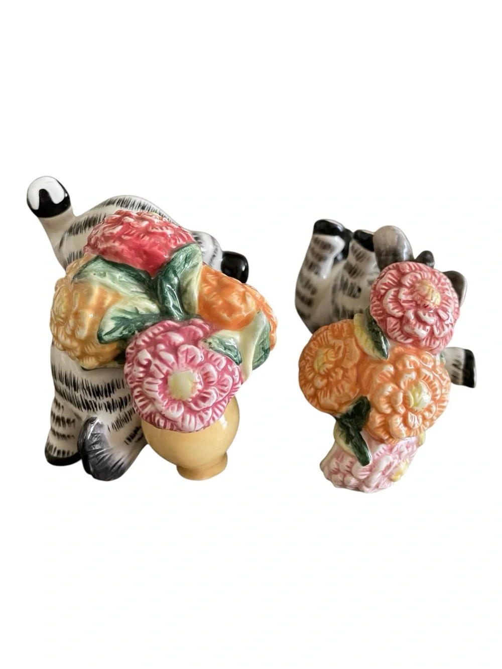 Vintage Set of Fitz and Floyd Tumbling Zebra Figurines Cottagecore Safari Themed